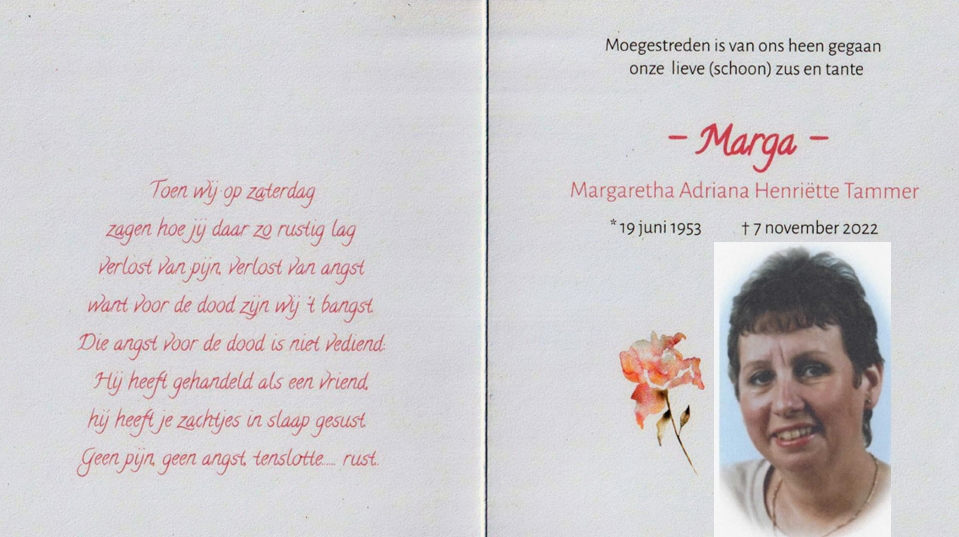 In memoriam Marga Tammer